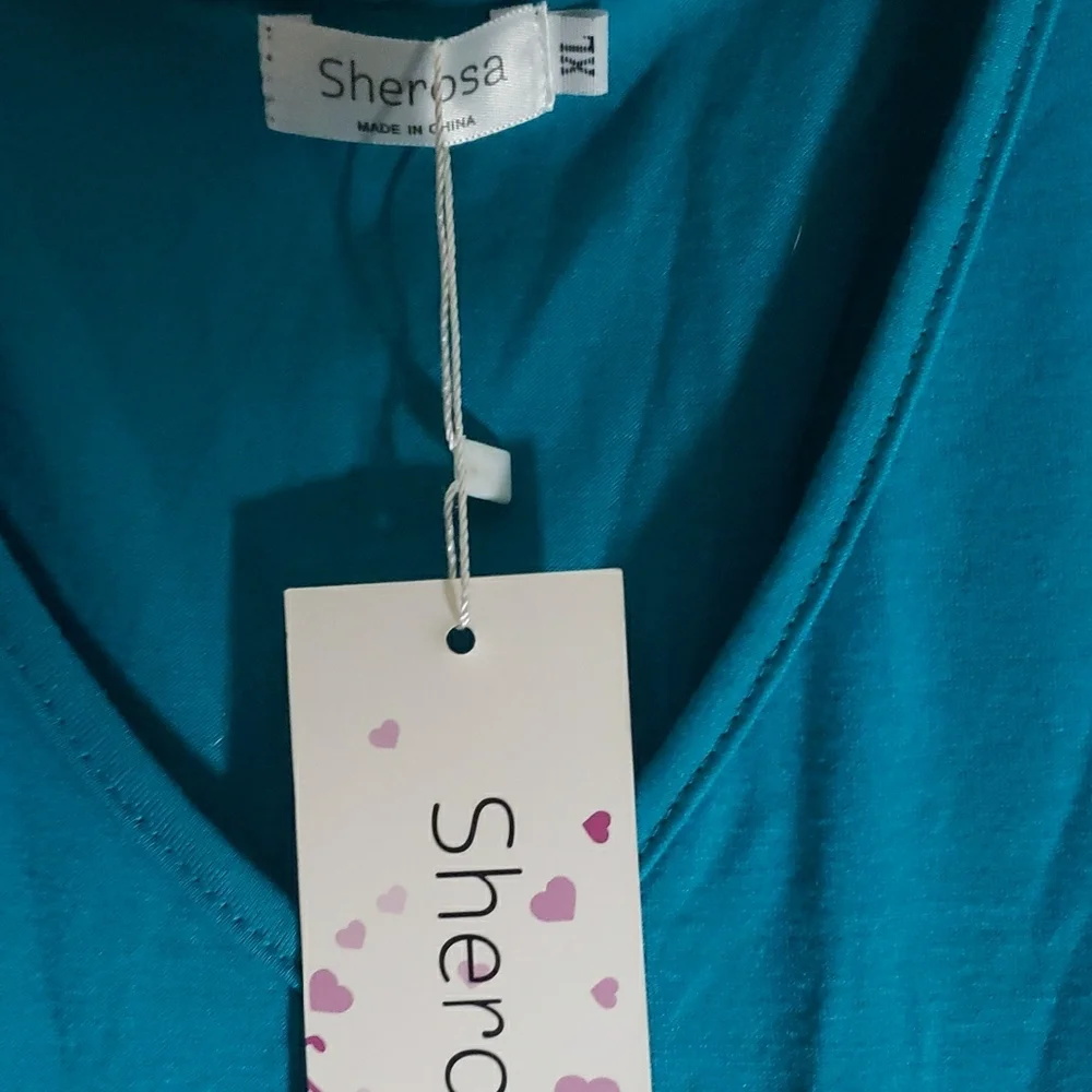 Blue Long Sleeve V-Neck Sundress Size XL - Picture 2 of 3